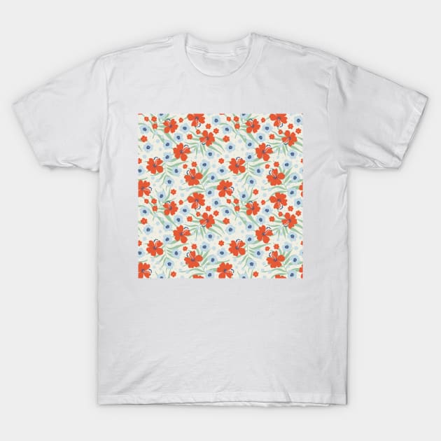 Pattern with tropical flowers T-Shirt by DanielK
